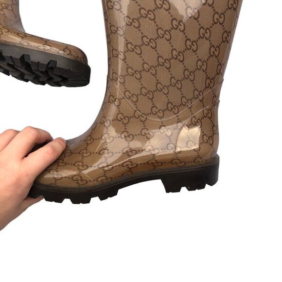 Authentic Gucci Monogram Rain Boots Size 9 - Picture 9 of 16
